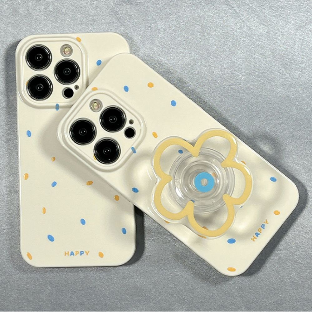 Ốp Điện Thoại TPU Mềm Chống Sốc Có Giá Đỡ Hình Hoa Cho IPhone 14 13 12 11 Pro Max