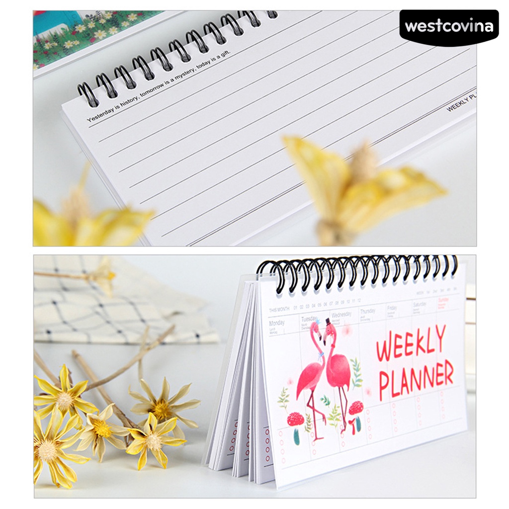 [WSTN]✎Set 50 Tờ Giấy PP Sắp Xếp Kế Hoạch Hàng Tuần Họa Tiết Hoạt Hình Bằng Kim Loại