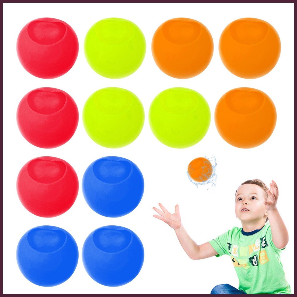 Set 12 / 15 Bong Bóng Nước Tự Đóng Mở Bằng Silicone Có Thể Tái Sử Dụng