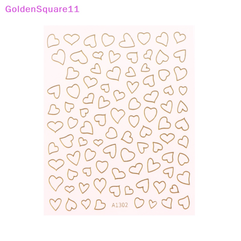 Miếng Dán Trang Trí Móng Tay Hình Trái Tim Màu Vàng Hồng Xinh Xắn