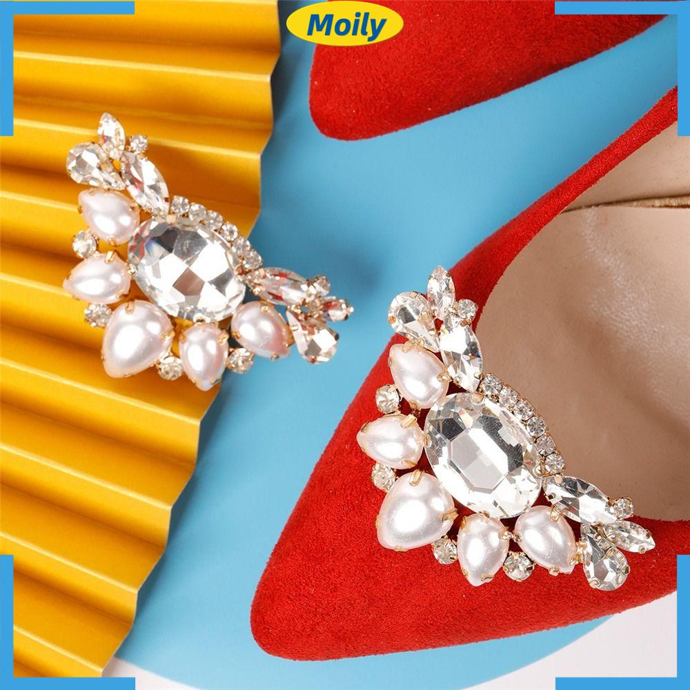 MOILYVN 2 Phụ Kiện Kẹp Giày Có Đính Đá Dùng Trang Trí