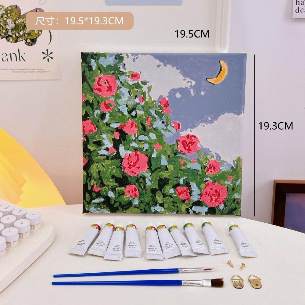 PEWANY Bộ Dụng Cụ Vẽ Tranh Sơn Dầu DIY Hình Hoa Tulip Bằng Vải Acrylic Dành Cho Trẻ Em