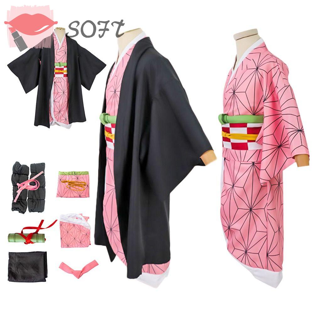 SOFTNESS Bộ Đồ Kimono Hồng Hóa Trang Nhân Vật Anime Vui Nhộn Nhiều Kích Cỡ