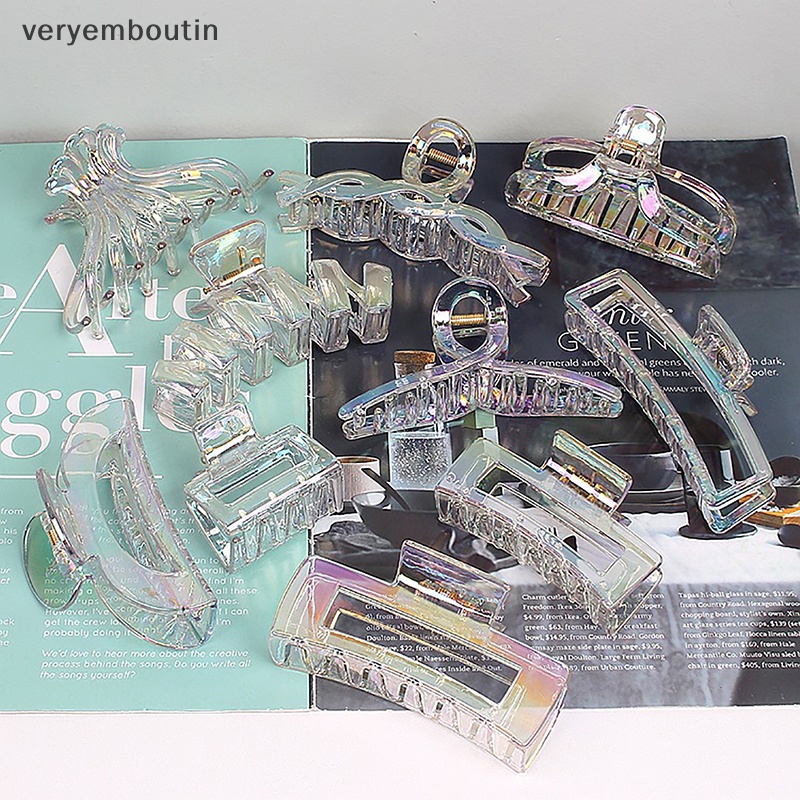 Kẹp Tóc Càng Cua Bằng Nhựa Trong Suốt Nhiều Màu Thời Trang