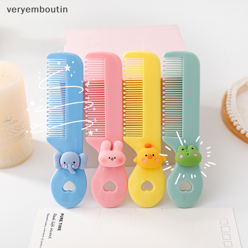 Lược Chải Tóc Mini Nhiều Màu Hình Hoa / Động Vật Hoạt Hình Dễ Thương Kích Thước Nhỏ Gọn Cho Bé Gái Mang Đi Du Lịch