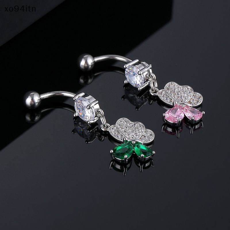 Khuyên Rốn Hình Bướm Đính Đá Zircon Bằng Thép Không Gỉ Thời Trang Cho Nữ