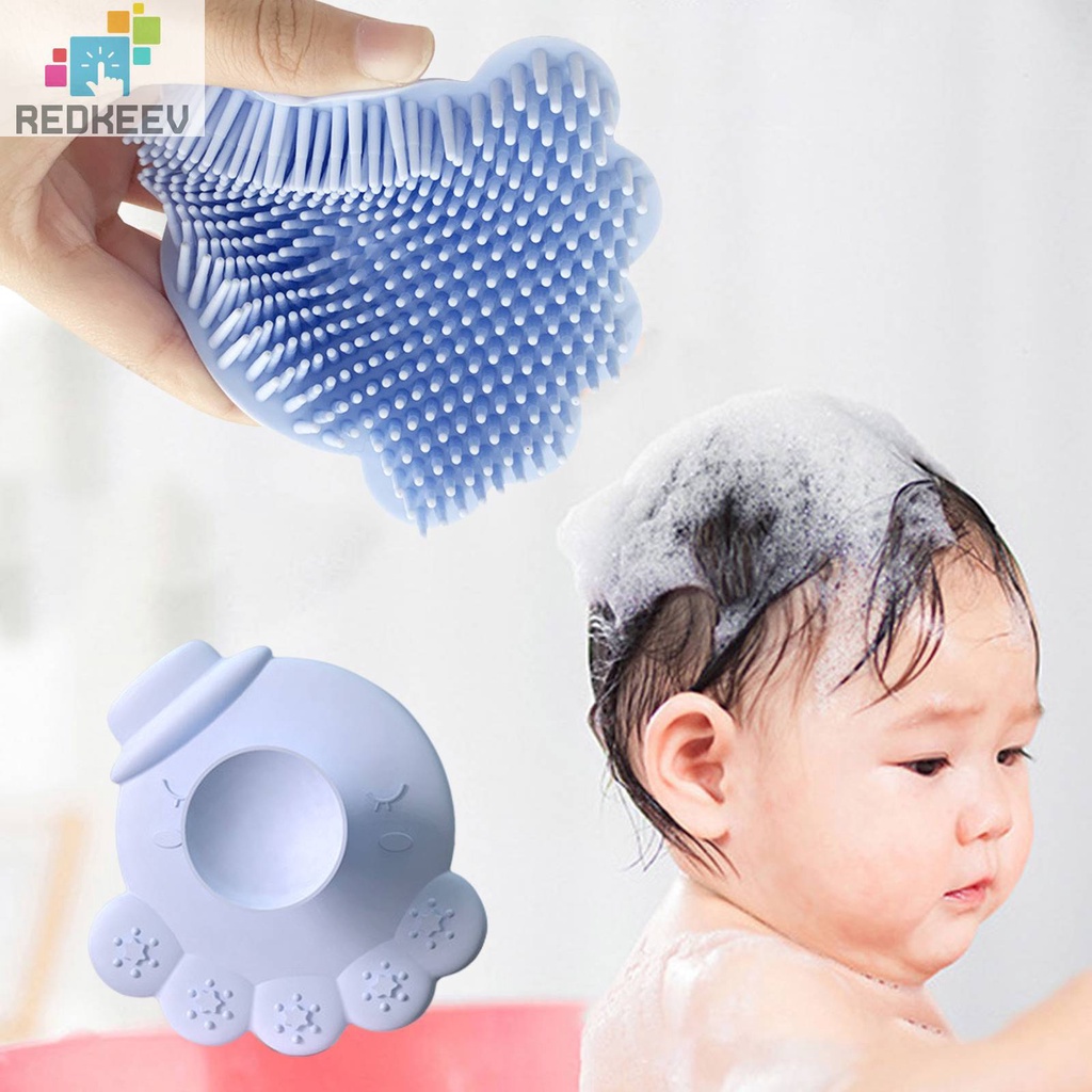 Bàn Chải Tắm Mát Xa Lưng Bằng Silicone Có Giác Hút Siêu Bền Cho Bé