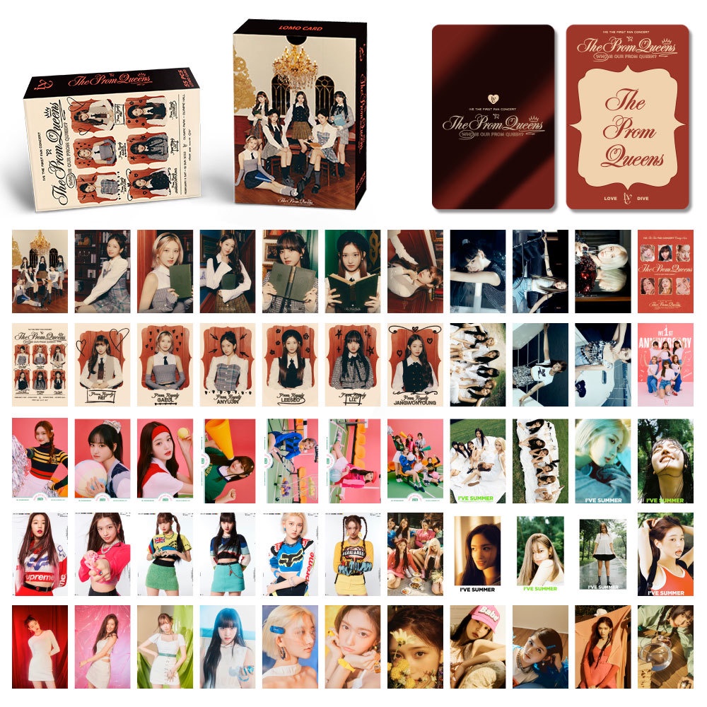 55pcs/box IVE 2023 Fan Concert Photocards YUJIN REI LIZ LEESEO WONYOUNG GAEUL Lomo Cards THE PROM QUEENS Kpop Postcards New Arrivals
