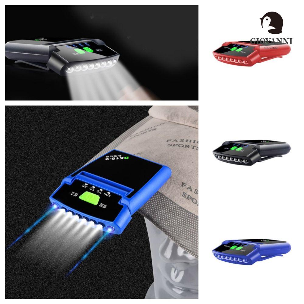 GIOVANNI Đèn LED Kẹp Mũ Lưỡi Trai Siêu Sáng Chống Thấm Nước Có Thể Điều Chỉnh Góc Độ Kèm Sạc USB Tiện Dụng Cho Cắm Trại