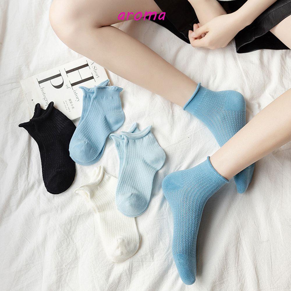 AROMA Đôi Vớ Lưới Ngắn Phong Cách Harajuku Thời Trang Mùa Hè Cho Nữ