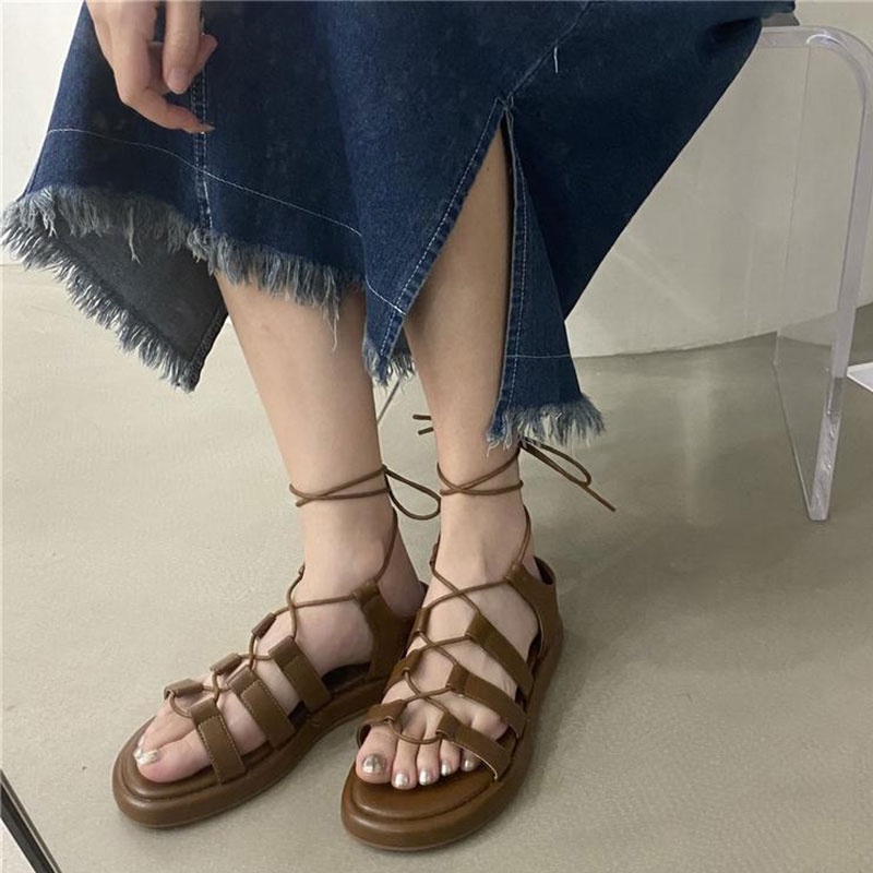 Xăng đan Đế Dày Mềm Mại Phong Cách Retro Thời Trang Cho Nữ