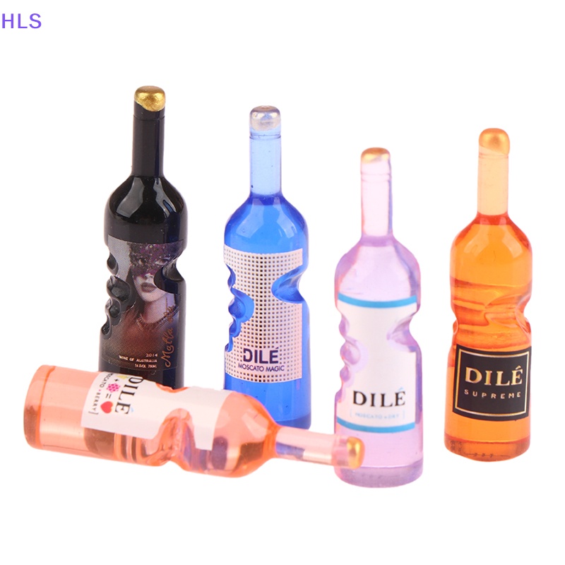 [HLS] Set 5 Mô Hình Đồ Nội Thất Chai Rượu Hoạt Hình Trang Trí Nhà Búp Bê Thủ Công DIY