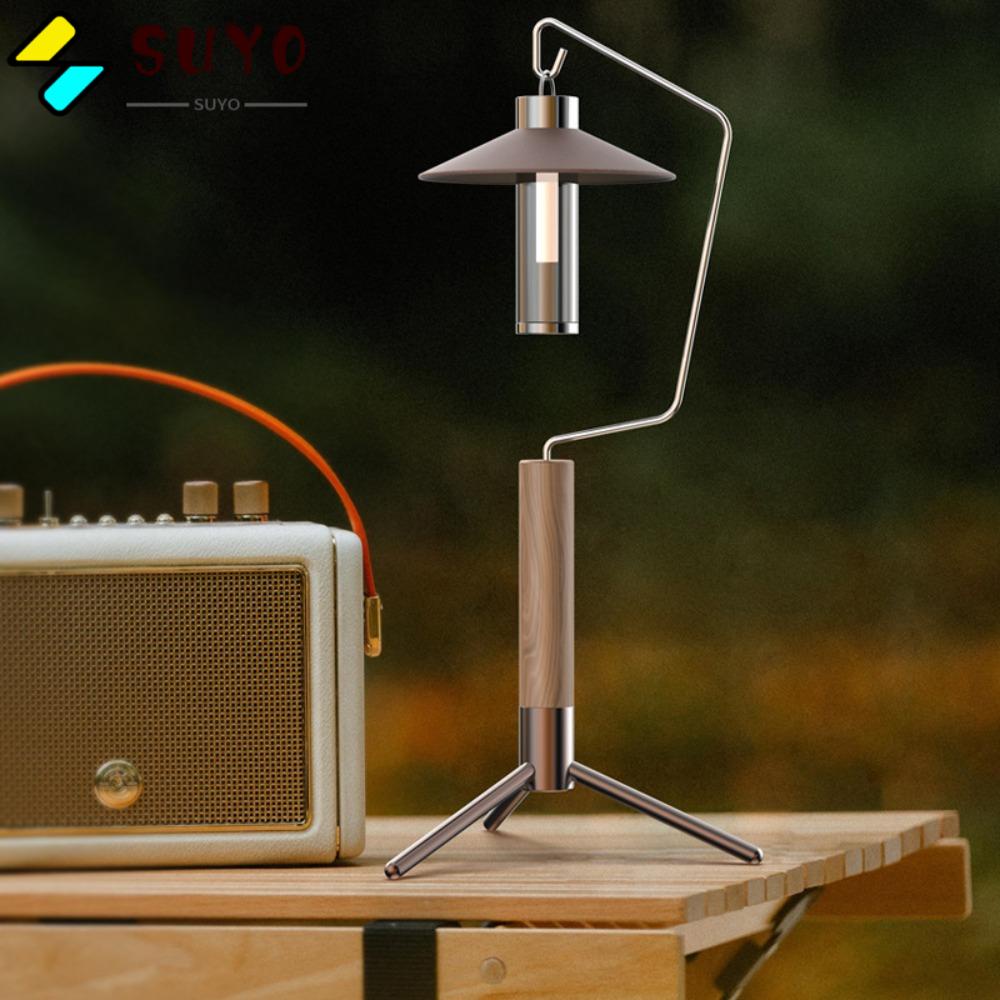 SUYO Giá Đỡ Đèn Lồng Bằng Gỗ Có Thể Gấp Lại Dùng Đi Cắm Trại Tiện Lợi