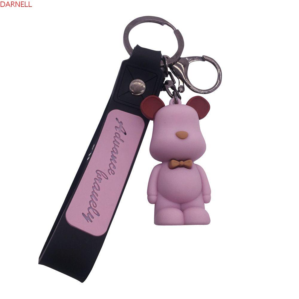 DARNELL Móc Chìa Khóa Hình Gấu Thắt Nơ Hoạt Hình DIY Thời Trang