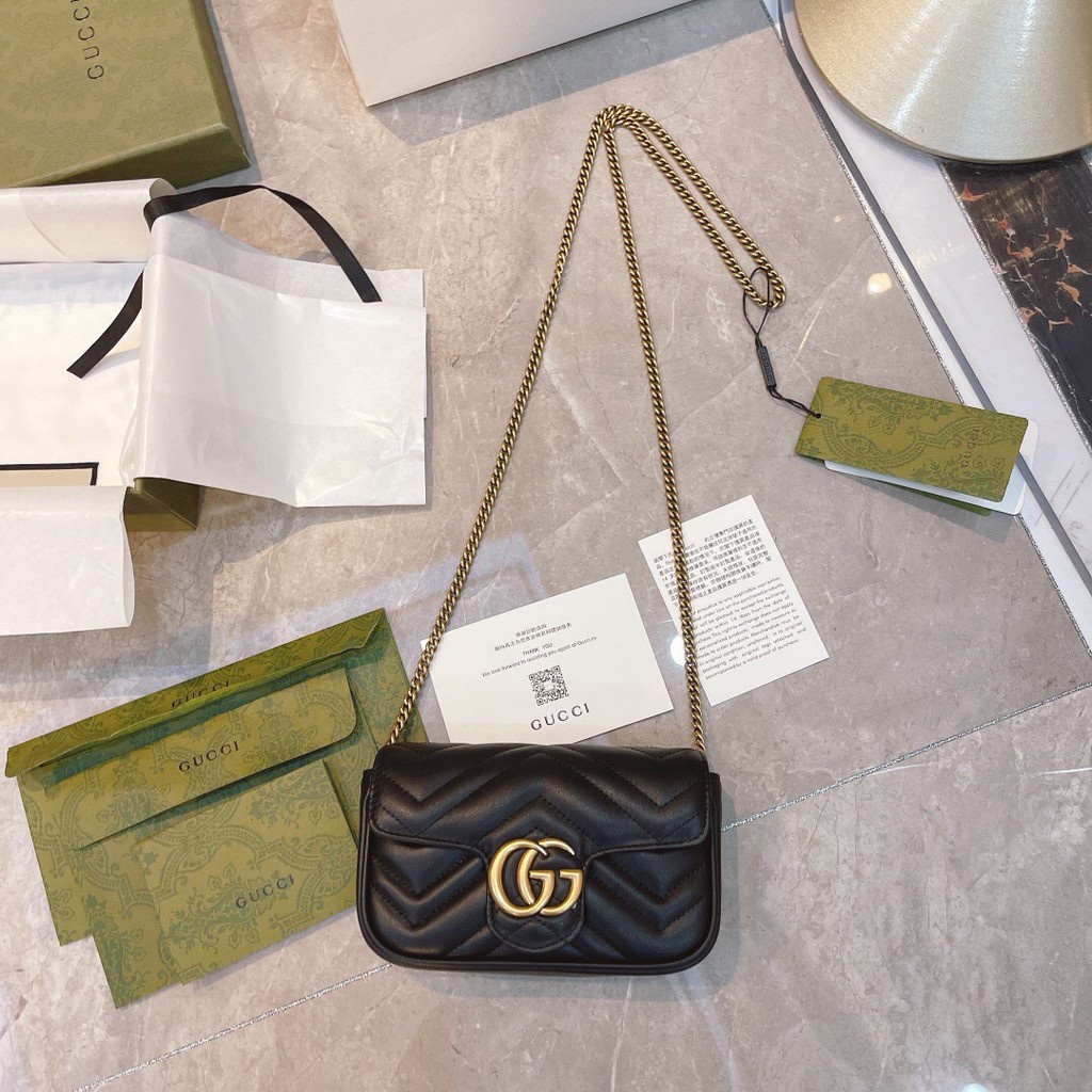 Túi Xách Guccissmarmont Siêu Nhỏ Có Dây Xích