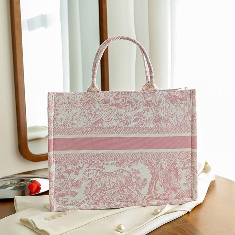 BORAG Túi Xách Vải Lanh Cotton Cỡ Lớn Phong Cách Retro Sang Trọng Cho Nữ