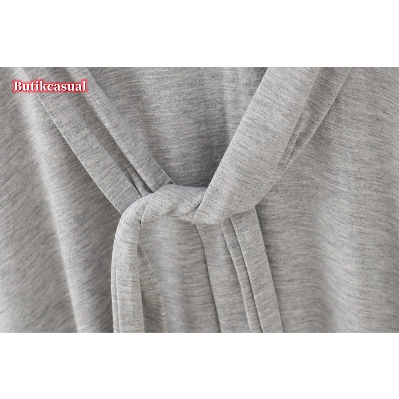 Đầm Cotton Trơn Mùa Hè 2023 Dáng Suông Tay Cộc Cổ Chữ V Thoải Mái Cho Nữ