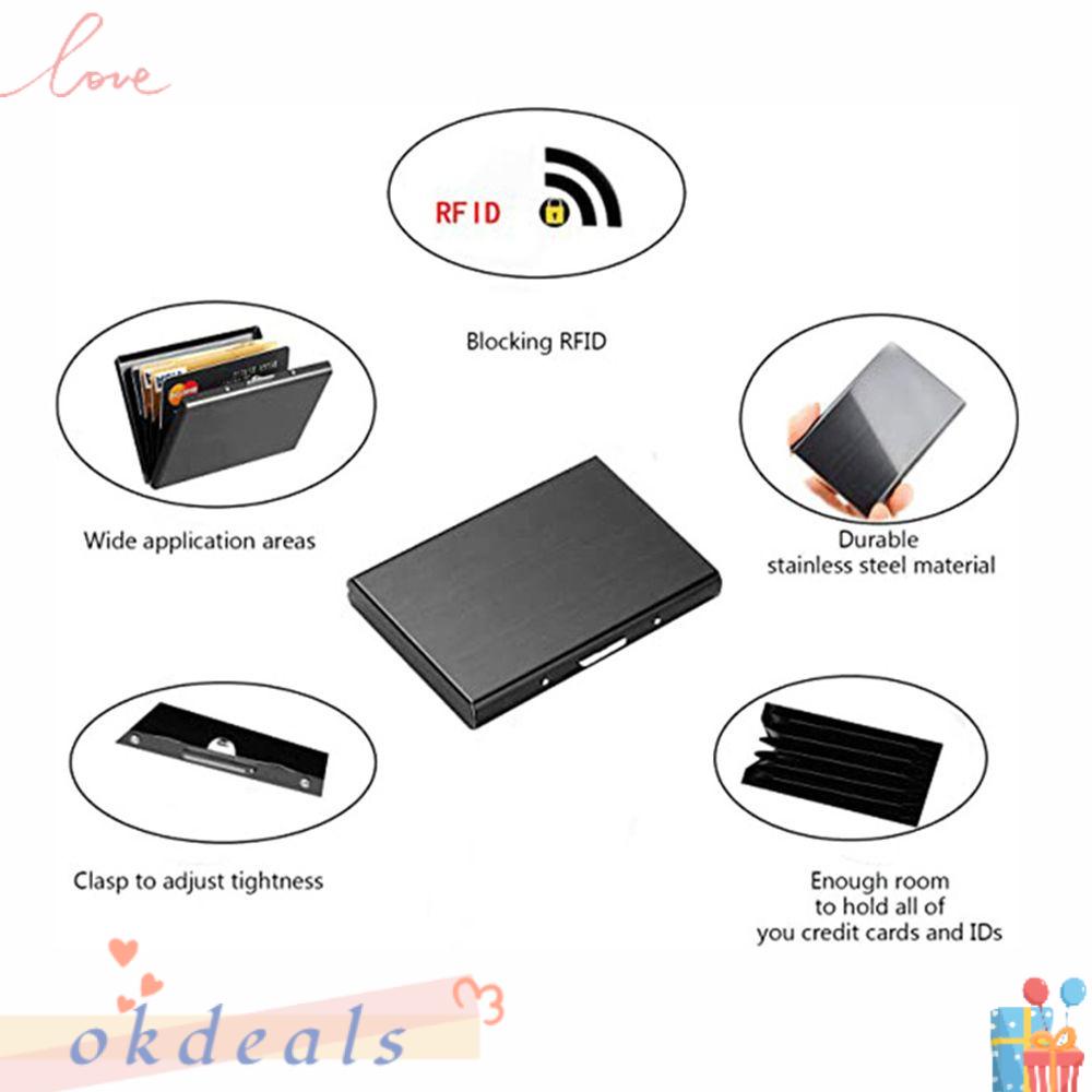 OKDEALS Hộp Đựng Thẻ Khử Trùng Bằng Thép Không Gỉ Siêu Bền Tiện Dụng