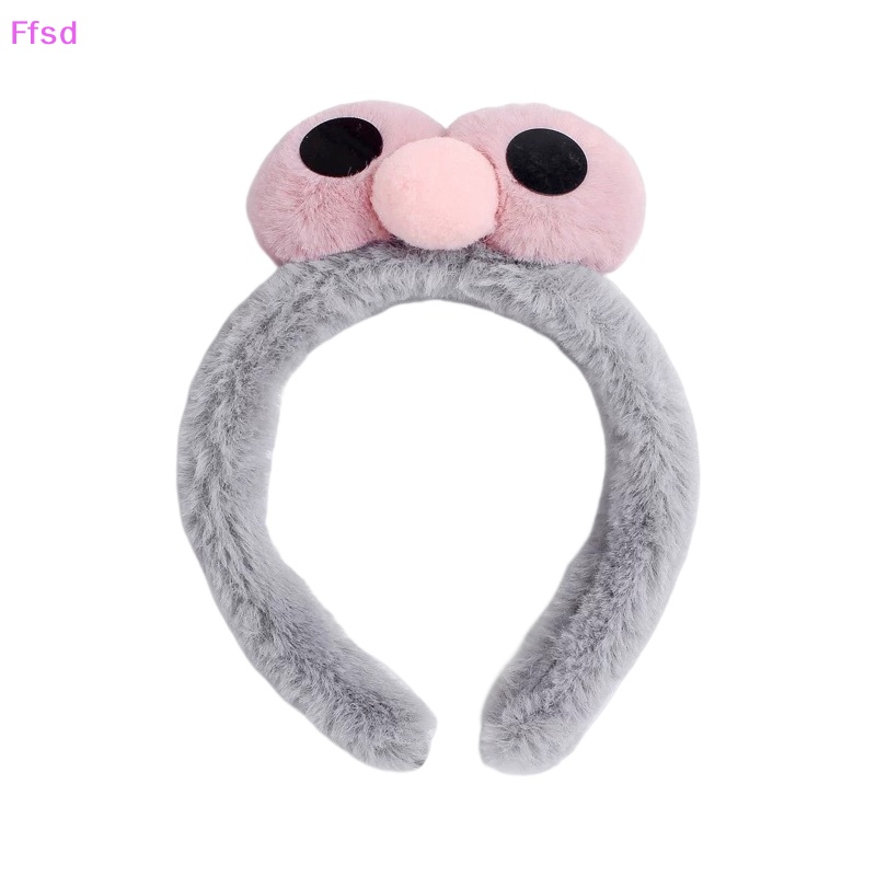 {Ffsd} Băng Đô Cài Tóc Rửa Mặt Phủ Lông Hình Sesame Street Mắt To Dễ Thương Mới Cho Nữ * Hàng Bán Chạy