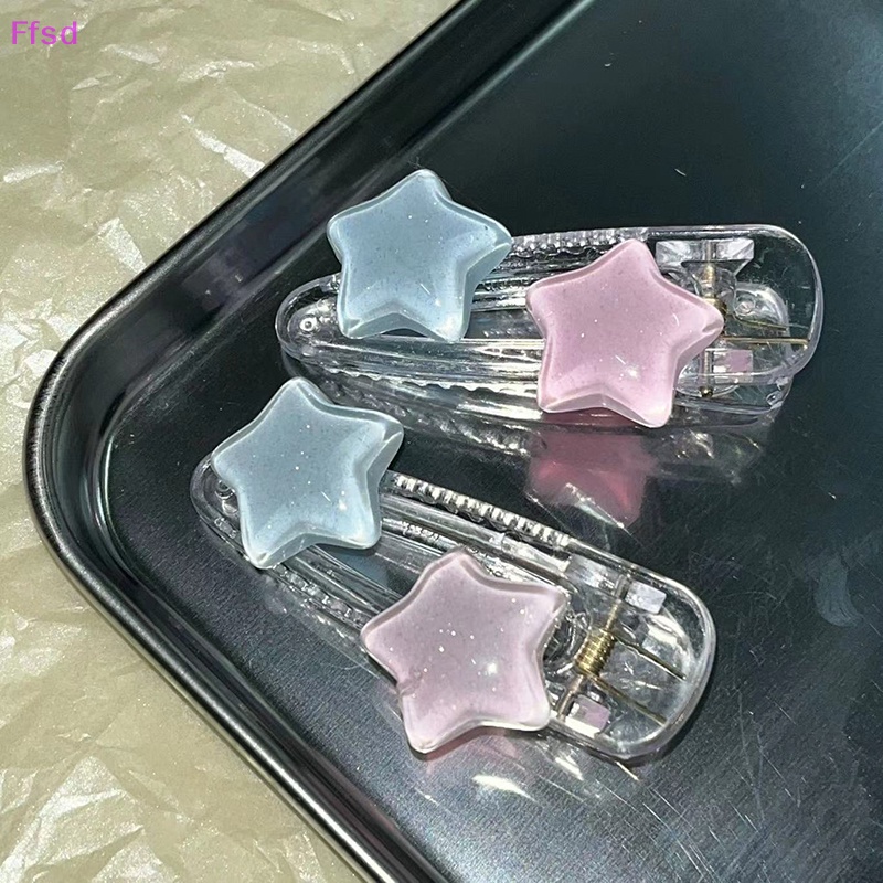 {Ffsd} Kẹp Tóc Hình Ngôi Sao Năm Cánh Màu Xanh Dương Hồng Ngọt Ngào Đáng Yêu Dành Cho Nữ Y2k * Bán Chạy