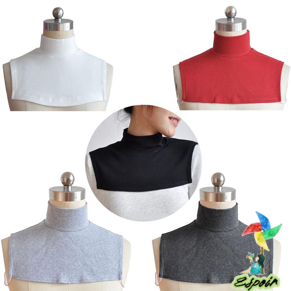 ESPO Cổ Áo Giả Bằng Cotton Màu Sắc Trơn Có Thể Tháo Rời