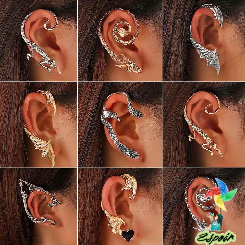 ESPO Bông Tai Thời Trang Kiểu Kẹp Hình Rồng Không Xỏ Lỗ Cho Nam &amp; Nữ