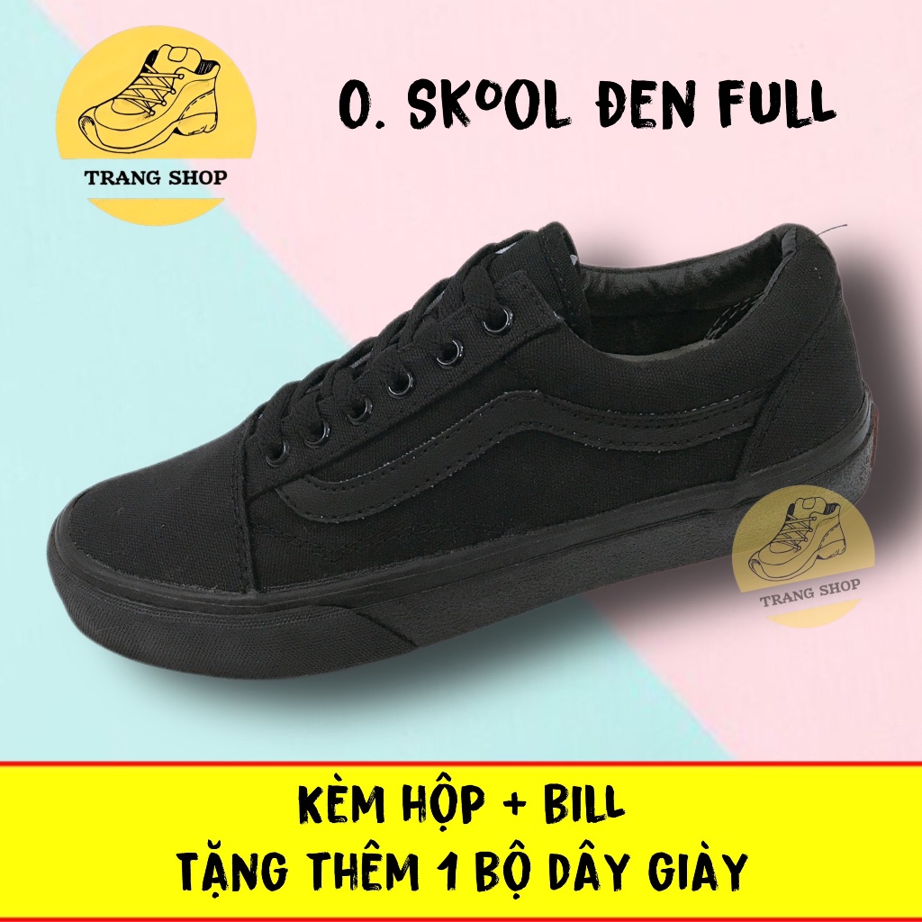 Full box, bill + Tặng thêm 1 bộ dây giày - Giày thể thao nam nữ 𝐕𝐀𝐍𝐒 o.skool, 6 mẫu hot, size 36-43.  .
