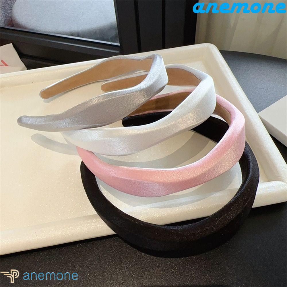 ANEMONE Băng Đô Cài Tóc Bằng Lụa Satin Chống Trượt Họa Tiết Hình Học Thời Trang Cổ Điển Ngọt Ngào Dành Cho Bạn Nữ