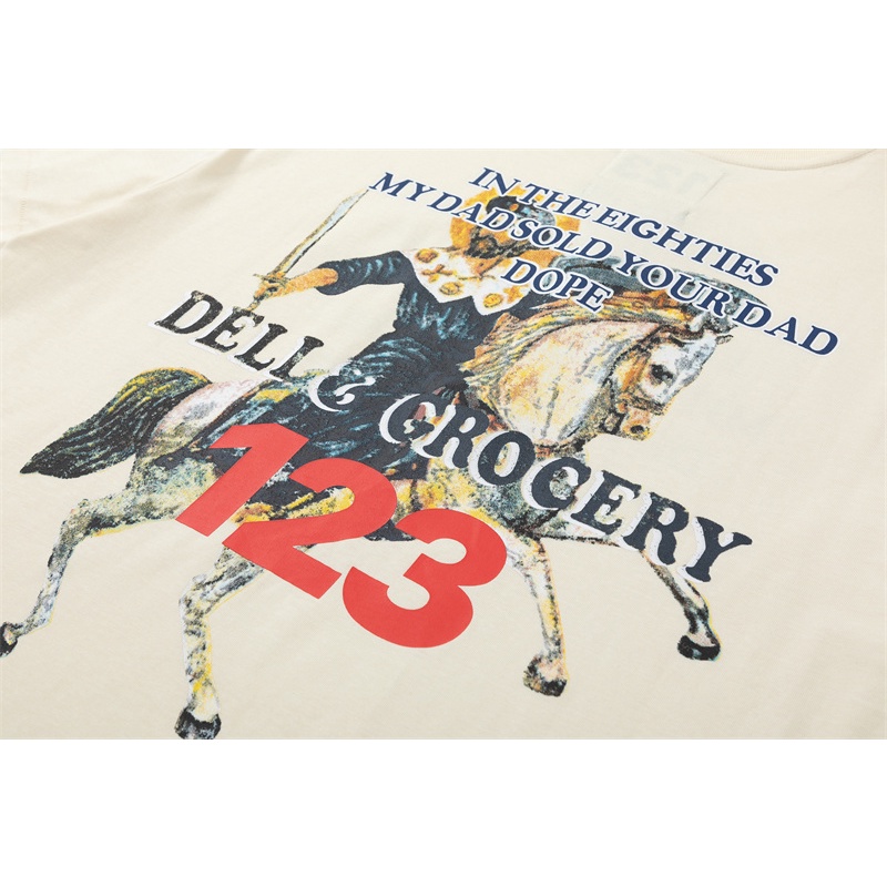 Áo Thun Cotton Ngắn Tay Họa Tiết Hoạt Hình Hiệp Sĩ RR523R123 Cho Nam Nữ