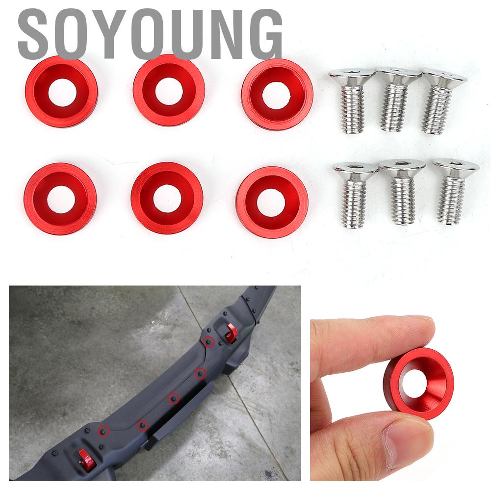 Soyoung 6pcs M8 Decorative Red Washers Screws Universal for Automobile Car  Bumper Engine Cover Auto Accessories