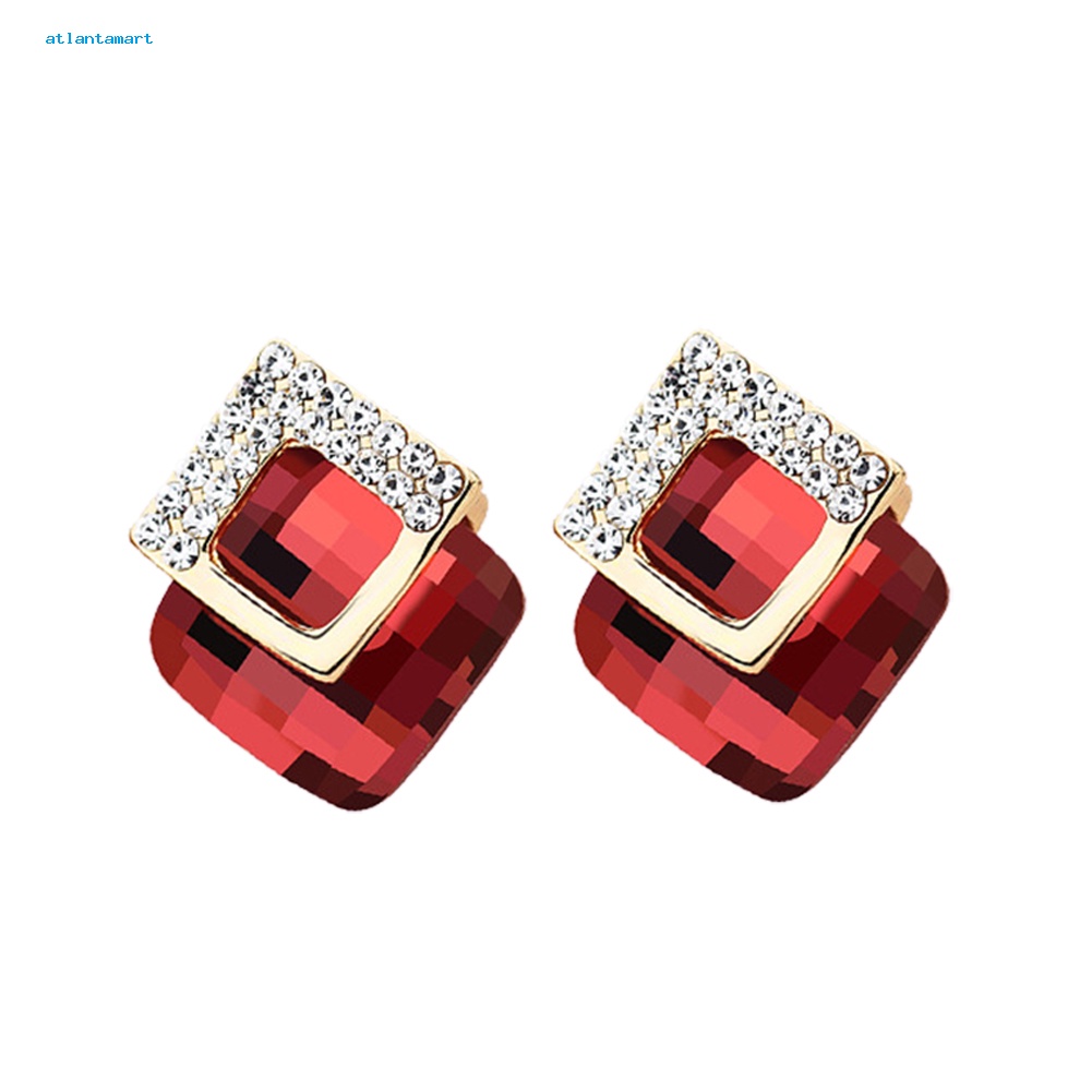 Túi Đựng Đồ Dùng Cao Cấp Tiện Dụng| Bông Tai ĐíNh Đá HìNh Vuông Sang TrọNg