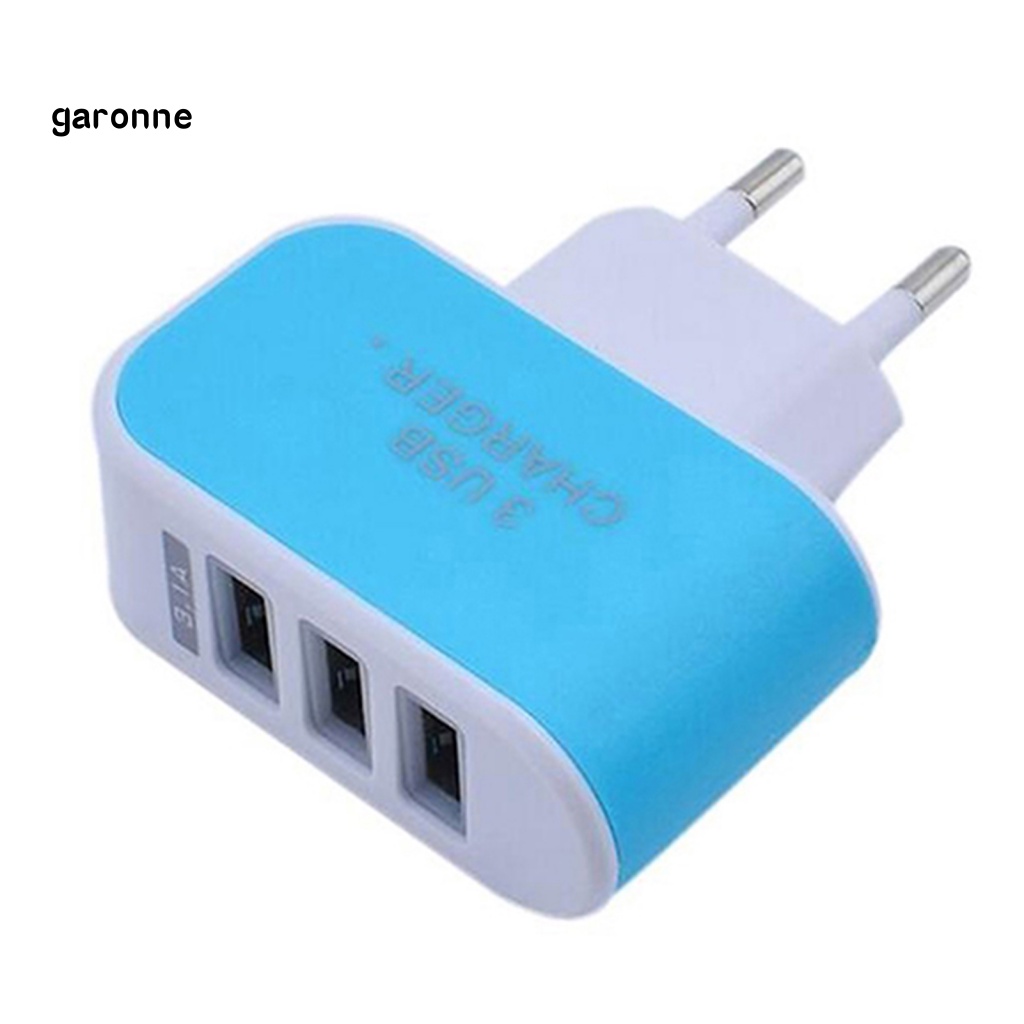 Cốc Sạc Ba Cổng USB 31A Kèm Đèn Báo Phích Cắm EU