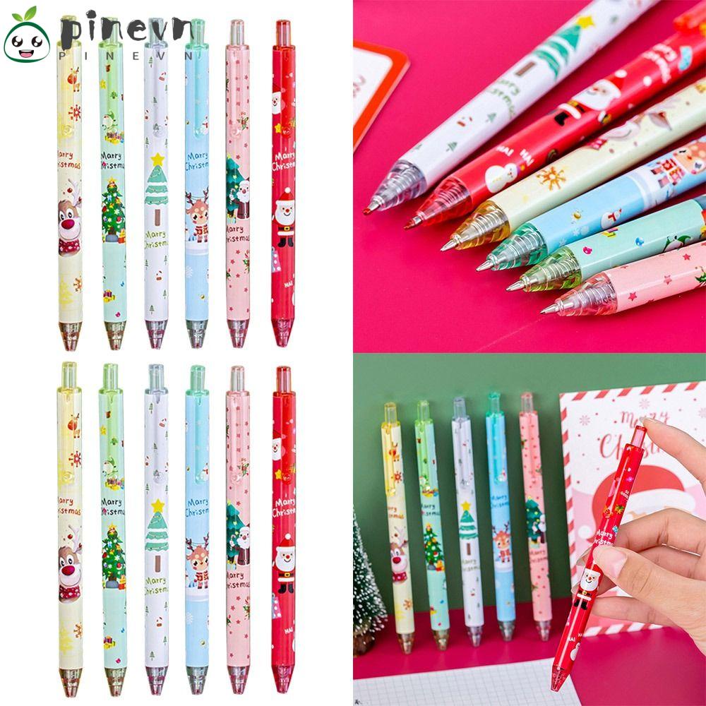 PINEVN Bộ 12 Cây Bút Ký Họa Tiết Hoạt Hình Giáng Sinh Ngòi 0.5mm