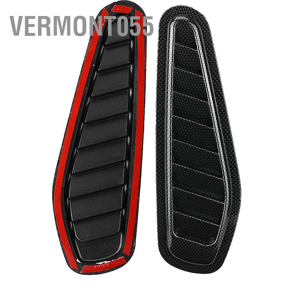 Vermont055 2 Chiếc Sợi Carbon Phong Cách Ô Tô Lưu Lượng Không Khí Trang Trí Muỗng Bonnet Thông Hơi Hood Bao Đa Năng