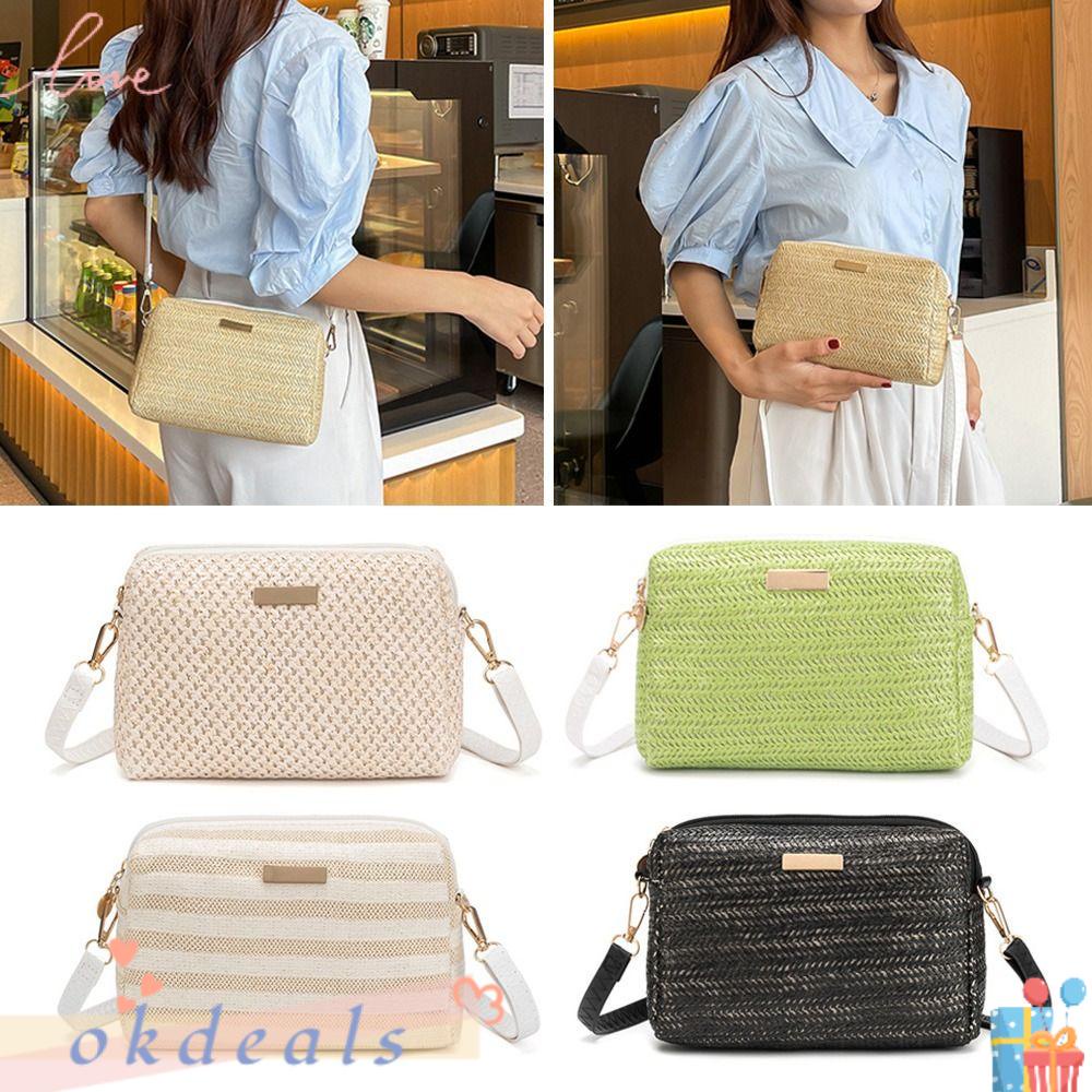 OKDEALS Túi Xách Đan Cói Phong Cách Bohemia Thời Trang Cho Nữ