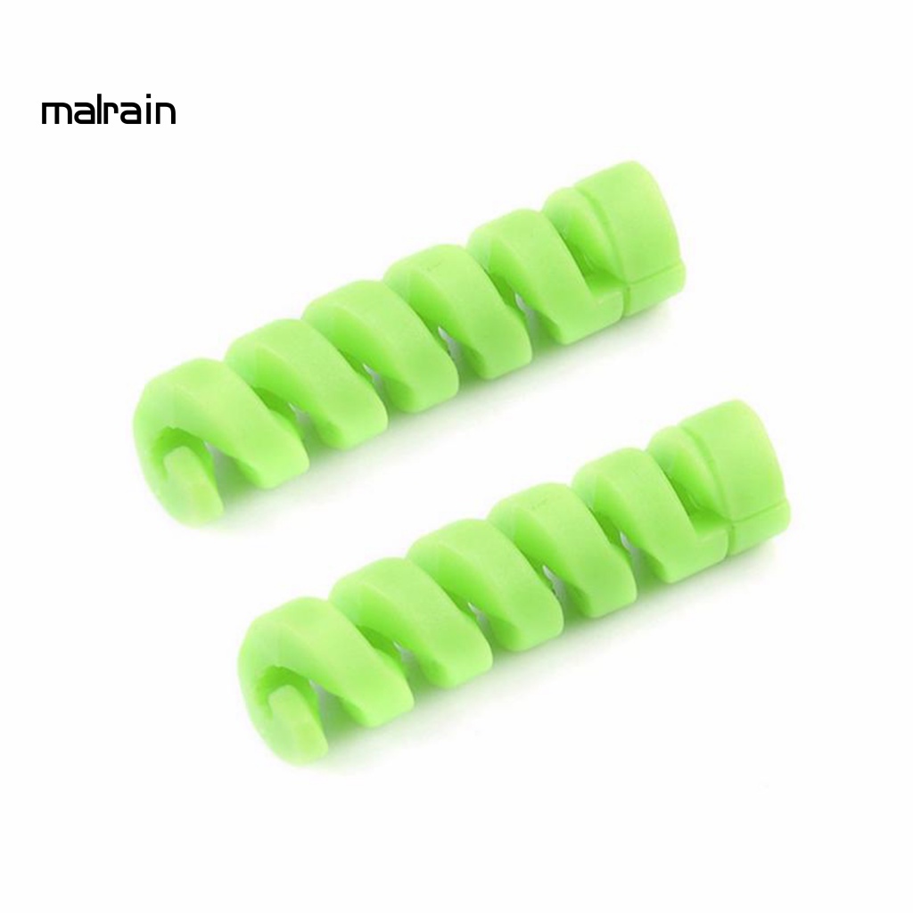 1 Cặp Dây Quấn Bảo Vệ Cáp Sạc / Điện Thoại / Máy Tính / Laptop Hình Xoắn Ốc Bằng Nhựa Bền Chống Rối