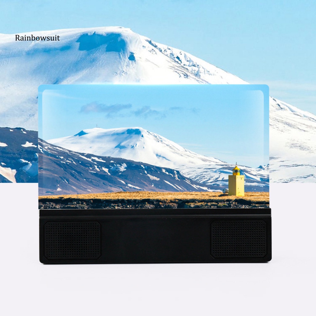 Bộ Khuếch Đại Màn Hình Điện Thoại Di Động F5 12 Inch Ánh Sáng Xanh Dương Có Thể Điều Chỉnh Âm Thanh Tích Hợp Pin Tích Hợp Đồng Hồ Video ABS