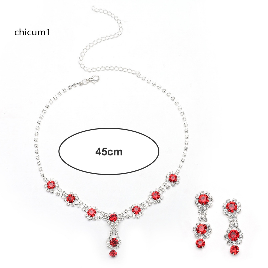 Set 1 Bộ Trang Sức Đính Đá Lấp Lánh Sang Trọng Thời Trang Dành Cho Nữ