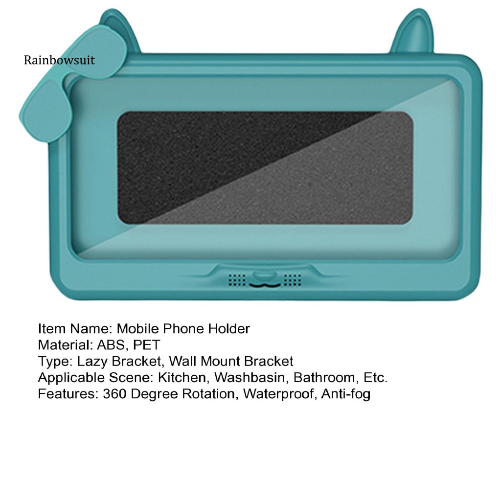 Giá Đỡ Điện Thoại Gắn Tường Chống Nước Chống Sương Mù Tự Dính Hình Tai Mèo Đa Năng Thông Dụng Cho Nhà Tắm / Toilet