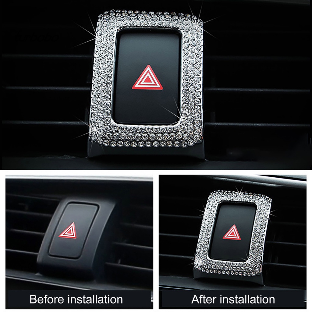 Khung Viền Nút Đèn Cảnh Báo Đính Đá Lấp Lánh Cho Honda Civic 10 Generation