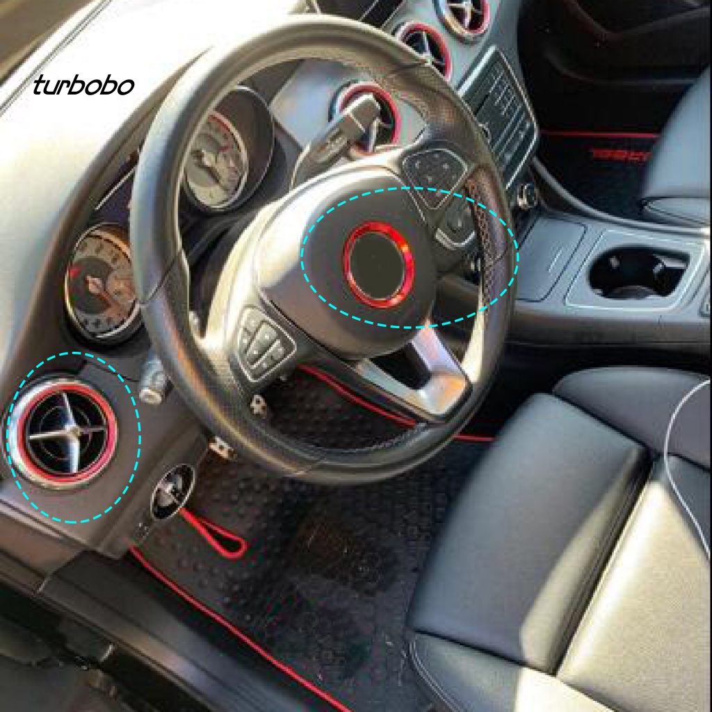 Set 5 Vòng Đệm Tự Dính Trang Trí Lỗ Thông Gió Máy Điều Hòa Xe Hơi A / B Class CLA GLA180 200 220 250 260