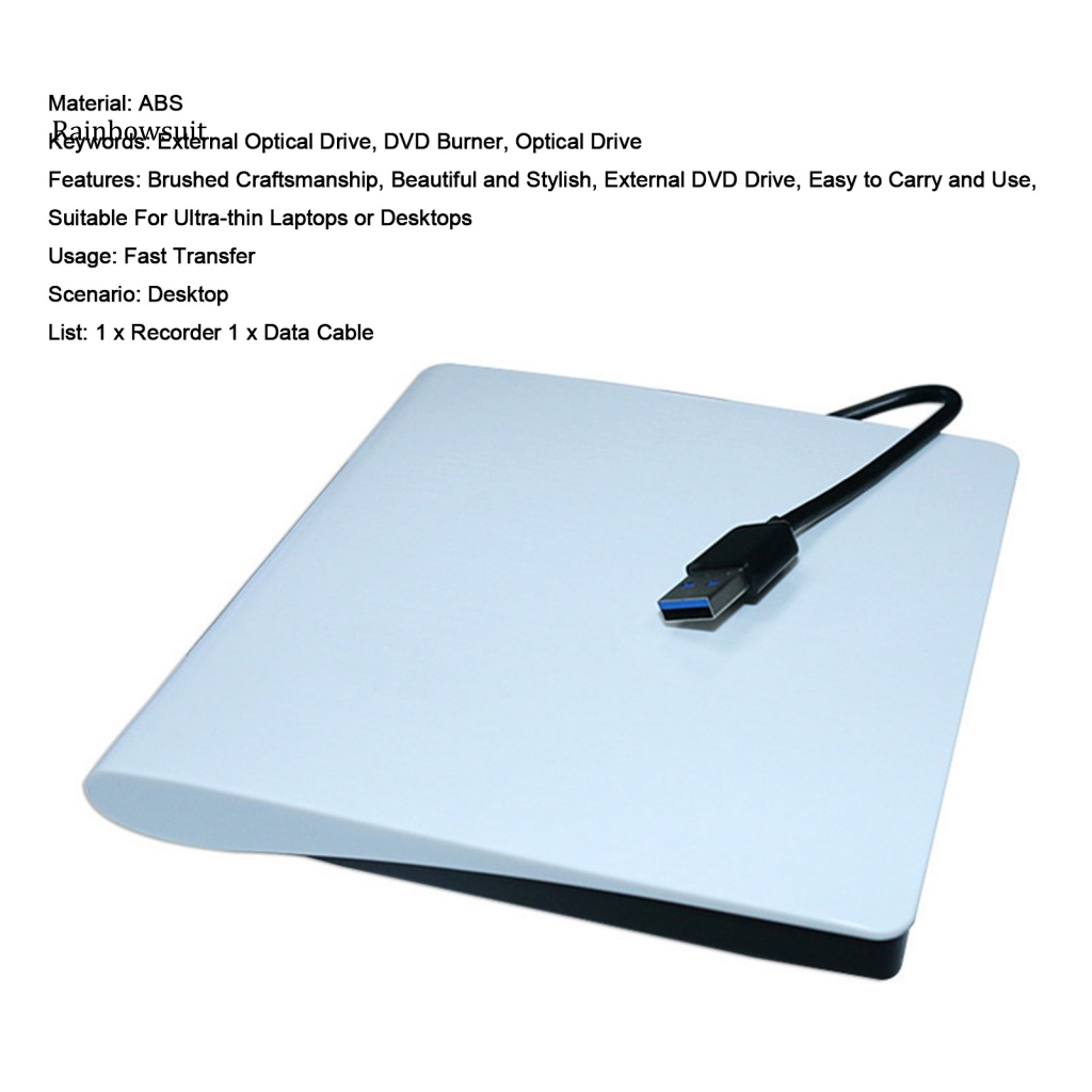 Đầu Đọc Đĩa CD-ROM USB30 DVD Ẩn Siêu Mỏng Tiện Dụng Cho Máy Tính