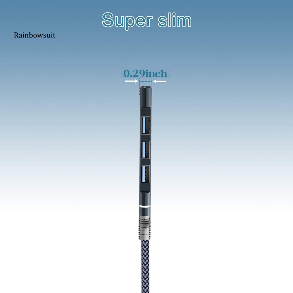 Hub Cắm Sạc Usb Siêu Mỏng Tốc Độ Cao Bằng Hợp Kim Nhôm 4 Trong 1 Tiện Dụng Cho Laptop / Máy Tính