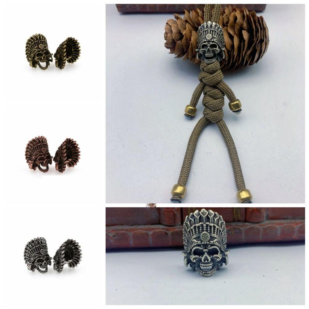 QUINTON Mặt Dây Chuyền Bằng Đồng Thau Hình Bộ Xương Đầu Lâu Vương Miện Bộ Lạc Châu Phi EDC