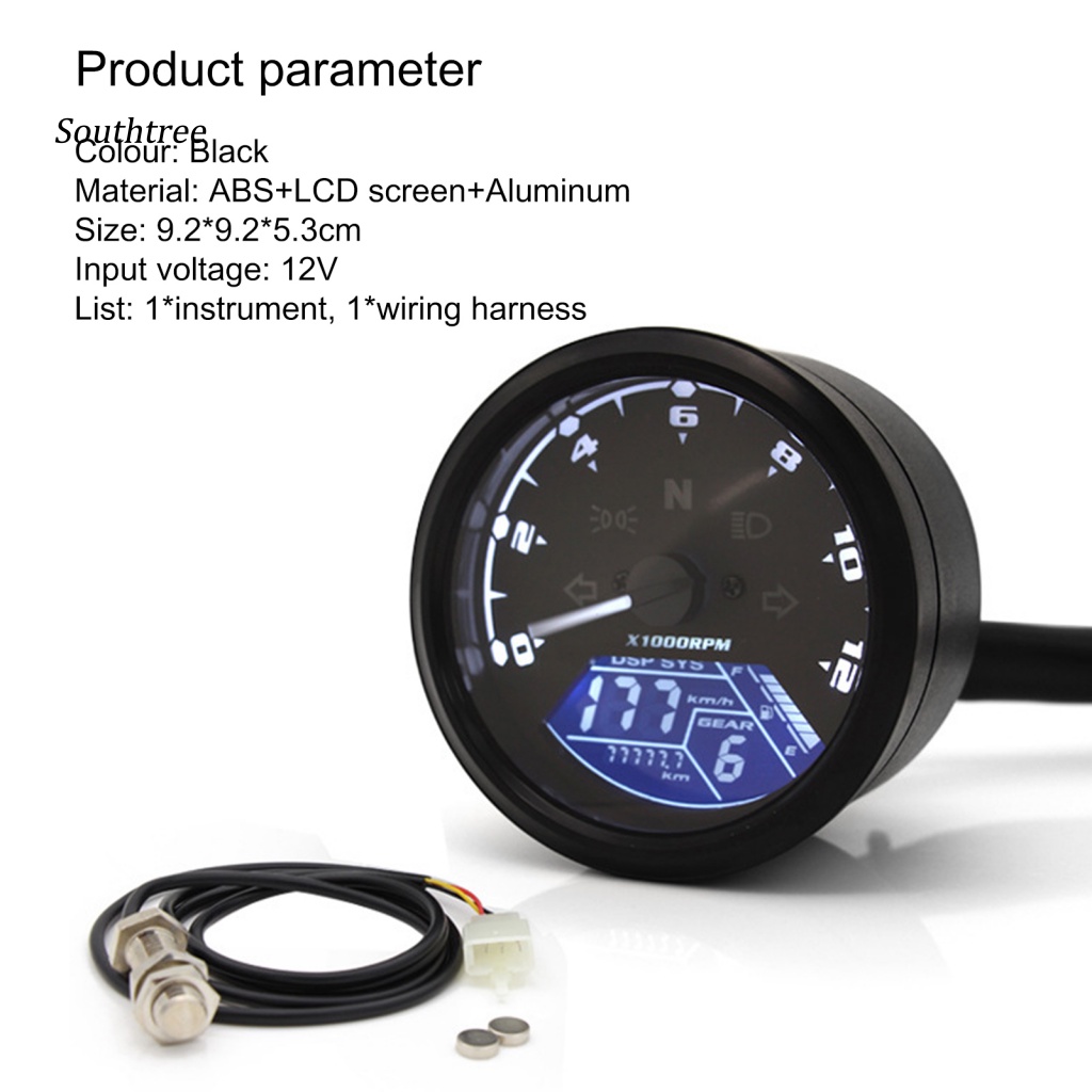 Đồng Hồ Đo Tốc Độ Dầu Màn Hình LED LCD 12V Cho Xe Mô Tô