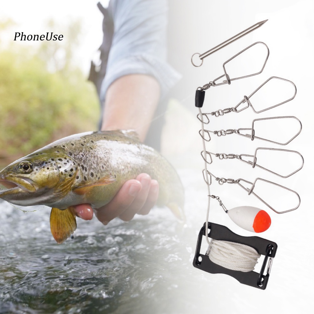 Móc Khóa Dây Câu Cá Bằng Thép Không Gỉ PU Kèm Phao Nổi