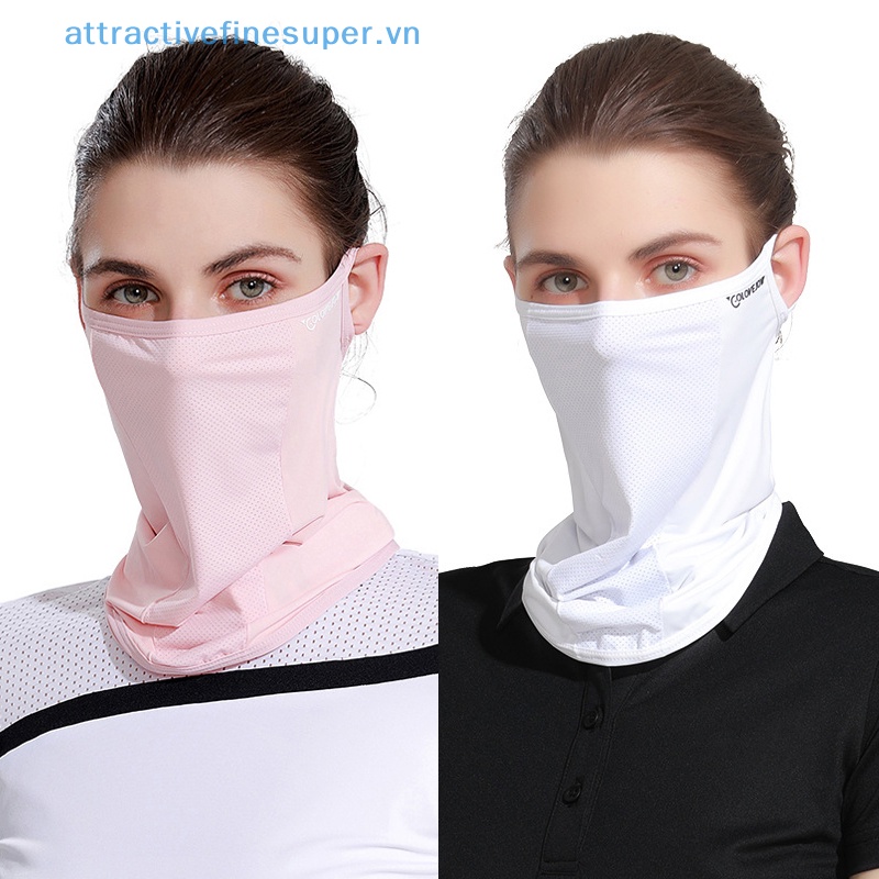 Afs Khăn Choàng Cổ Kiêm Khẩu Trang Lụa Lạnh Chống Tia UV Thoáng Khí Nhanh Khô Thời Trang Mùa Hè Cho Nữ