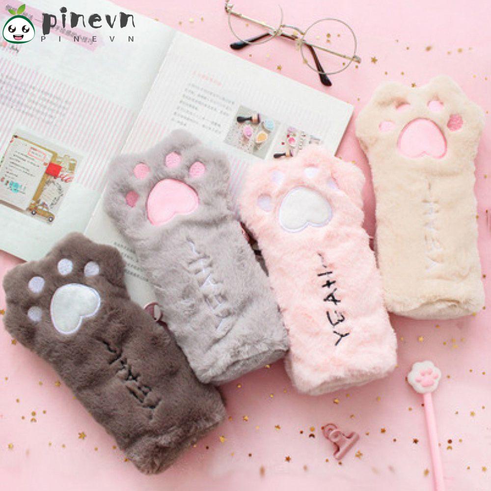 PINEVN Túi Đựng Bút Cỡ Lớn Thiết Kế Hình Móng Mèo Sáng Tạo Ốp