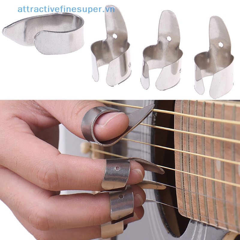 Afs Bộ 4 Miếng Gảy Đàn Guitar Bằng Kim Loại