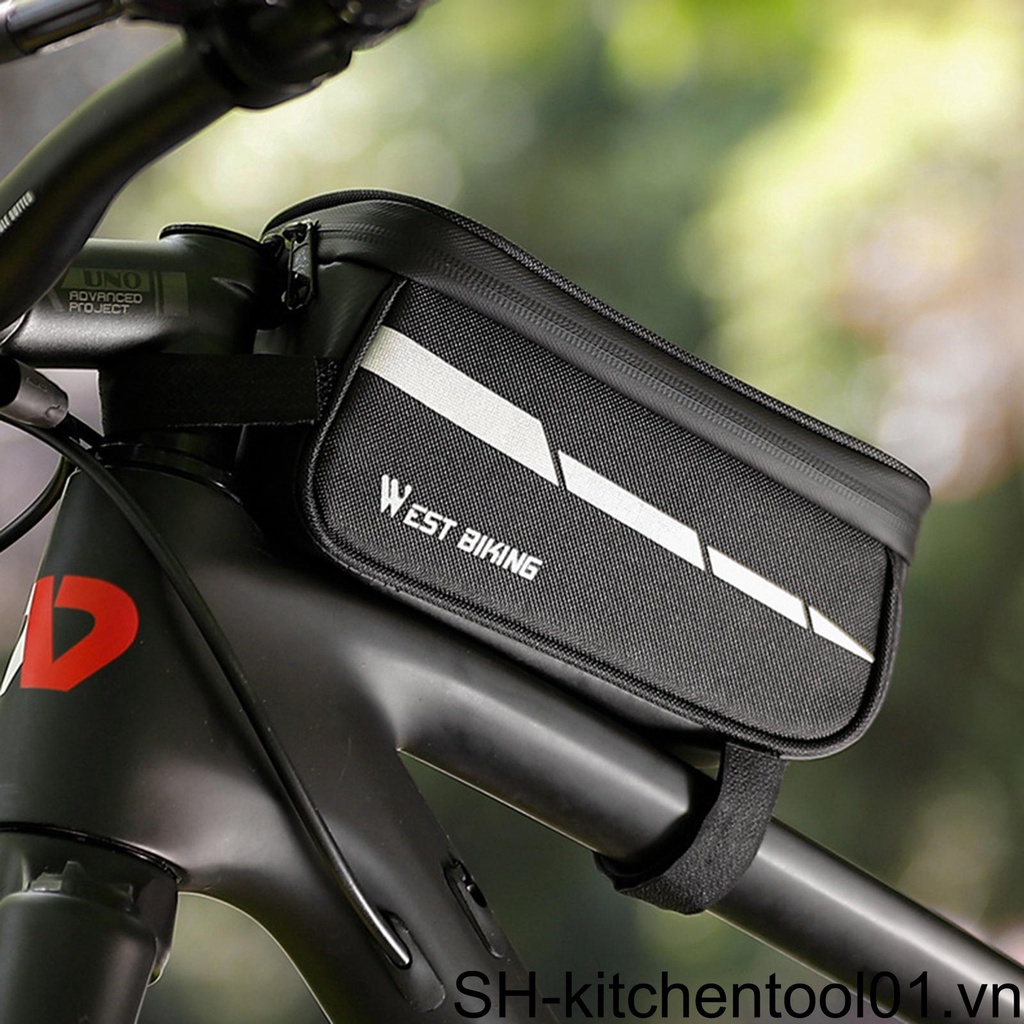 (CD) Túi Đựng Điện Thoại Cảm Ứng Màn Hình Kép Có Khóa Kéo Đôi Cho Tất Cả Các Loại Xe Đạp